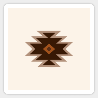 Aztec Single Motif Art Browns Rust Cream Sticker